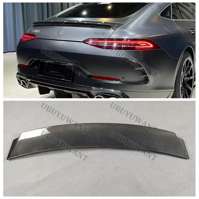 Фото Для Mercedes-Benz GT43 GT50 GT53 (только для 4-дверных моделей) высококачественный задний спойлер на крышку багажника из настоящего карбона 2019-2025 №4