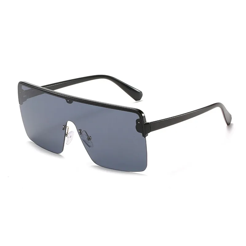 

2021 New Fashion Oversized One Piece Sunglasses Women Brand Rimless Square Sun Glasses Female Color Shades Oculos Feminino UV400