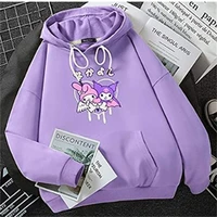 kawaii sanrioed girl hoodie kuromi mymelody gothic style jk uniform jacket student oversize harajuku sweater gift for girlfriend