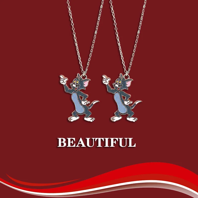 Ожерелье с подвеской Кот и мышь 1 пара |