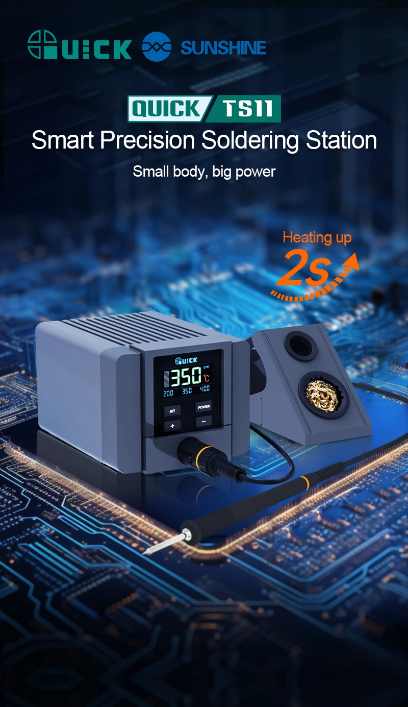 Умная Точная паяльная станция QUICK TS11 со встроенным наконечником для ремонта