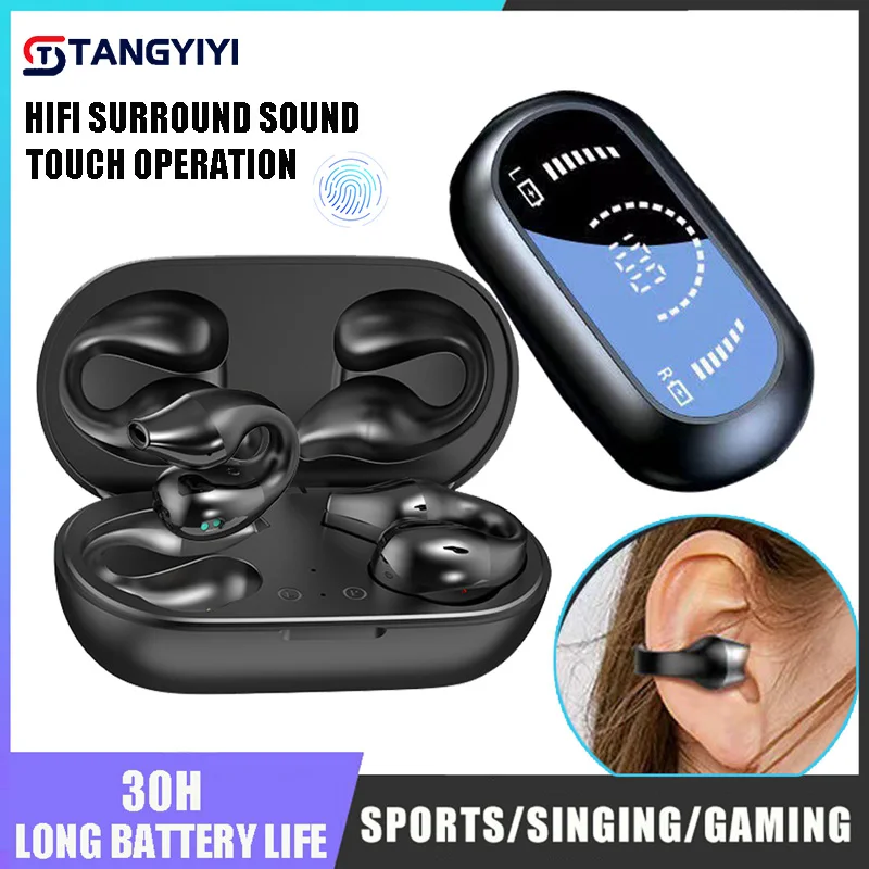 Best سماعات بلوتوث الرياضة كليب الأذن TWS سماعات لاسلكية مقاوم للماء إلغاء الضوضاء سماعات الأذن HiFi ستيريو سماعة رأس مزودة بميكروفون