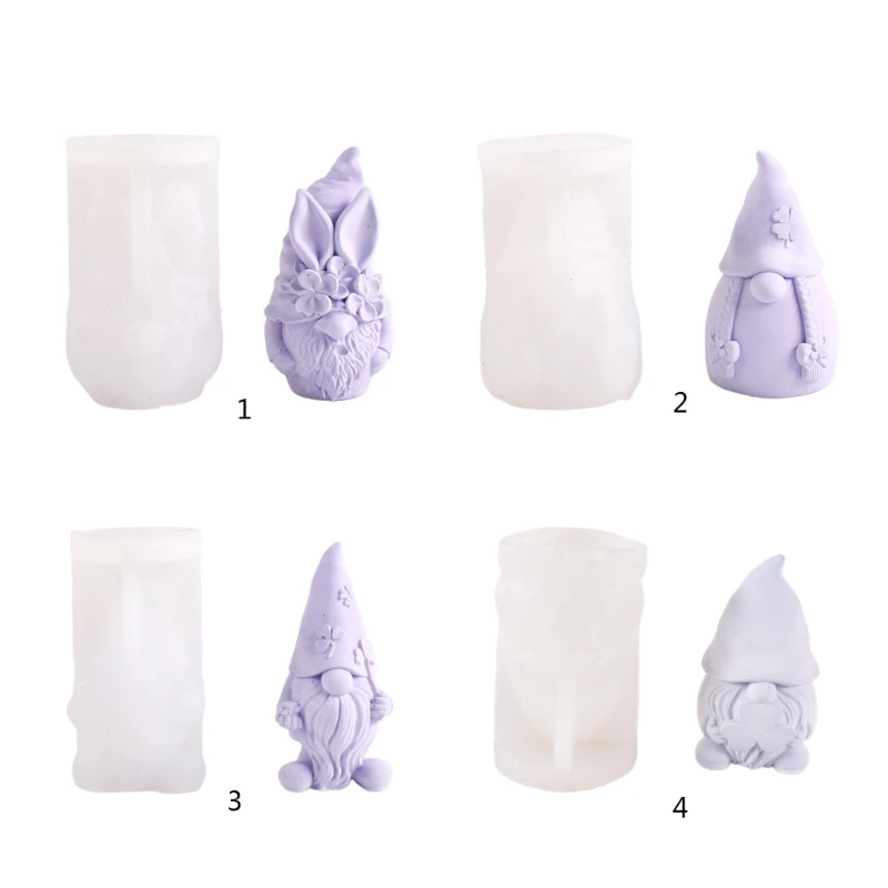 

Christmas Gnome Candle Silicone Mold for DIY Candle Soap Plaster Desk Ornament Chocolate Cake Fondant Christmas Decor