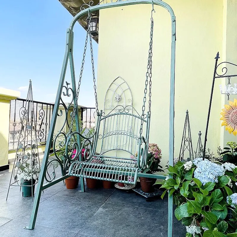 Садовый подвесной стул качели для патио вибрирующие уличные металлические