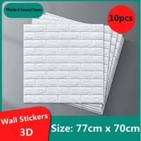 10pcs 3d thickened brick self adhesive waterproof pvc wall stickers wedding room living room background wall mural 3d wallpaper