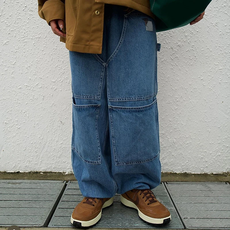 New Arrival Co Branded Jeans Japanese CityBoy Wide Leg Hanging Loose Workwear Pants for Men