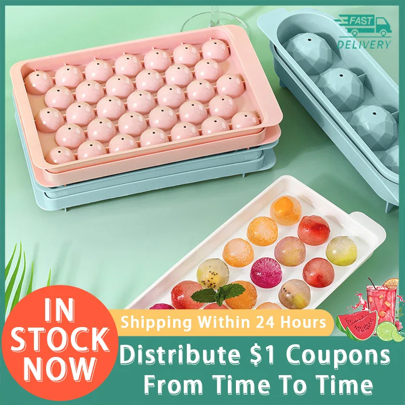 

Hot Sale Kitchen Plastic Mold Ice Tray Round Ice Mold Home Bar Party Ball Ice Cube Maker DIY Ice Cream Mold Silicone Mold