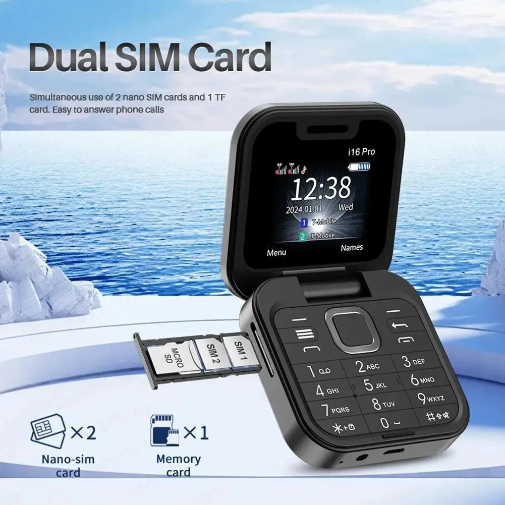Немецкий телефон-раскладушка I16pro FliIo14 I17pro F15mini с картой 2G дети GMS студенческий