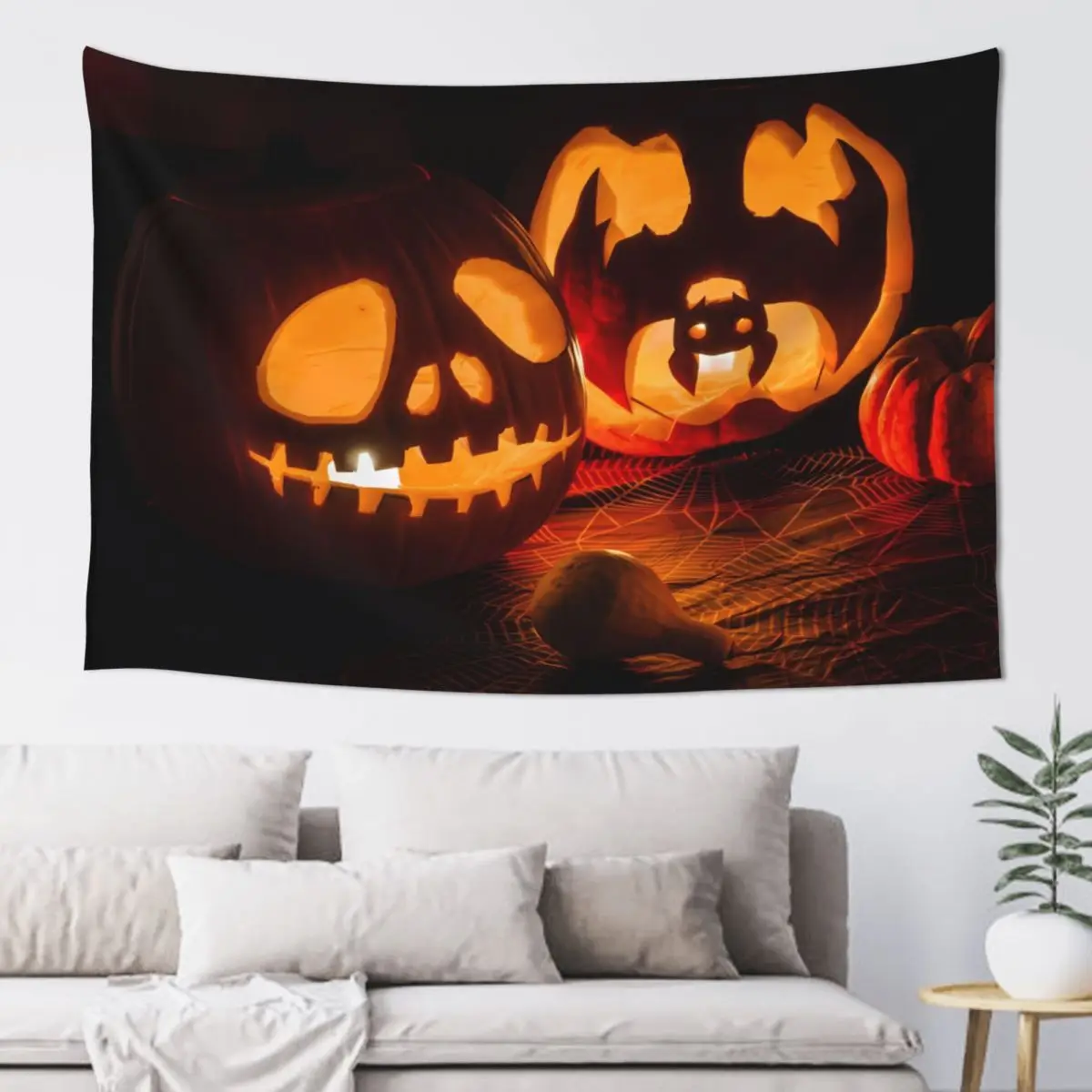 

Halloween Pumpkin Tapestry Wall Hanging Aesthetic Room Decor Artwork Landscape Tapestry Bedroom Decoration 60x40in