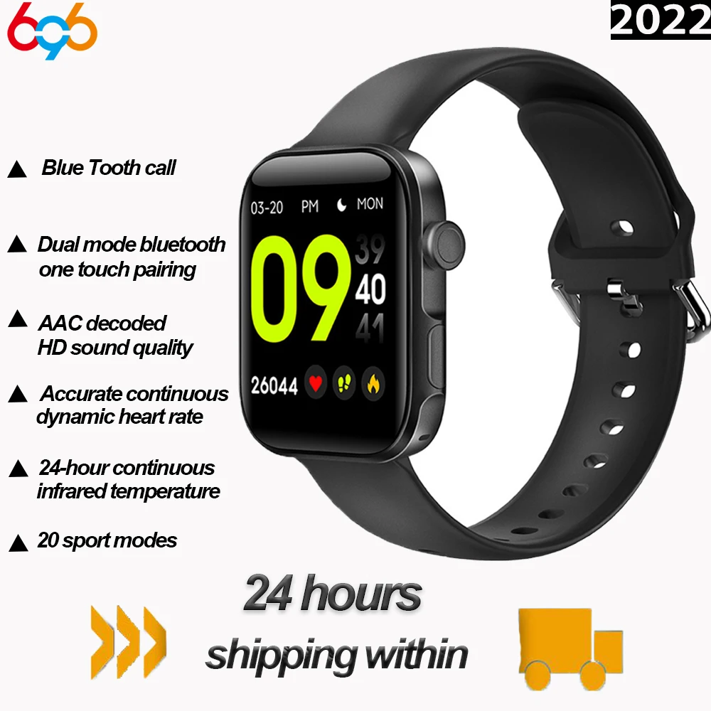 

Original Men Smart Watch Blue Tooth Call Full Touch Screen Fitness Tracker Temperature Heartrate Detection Smartwatch Women New