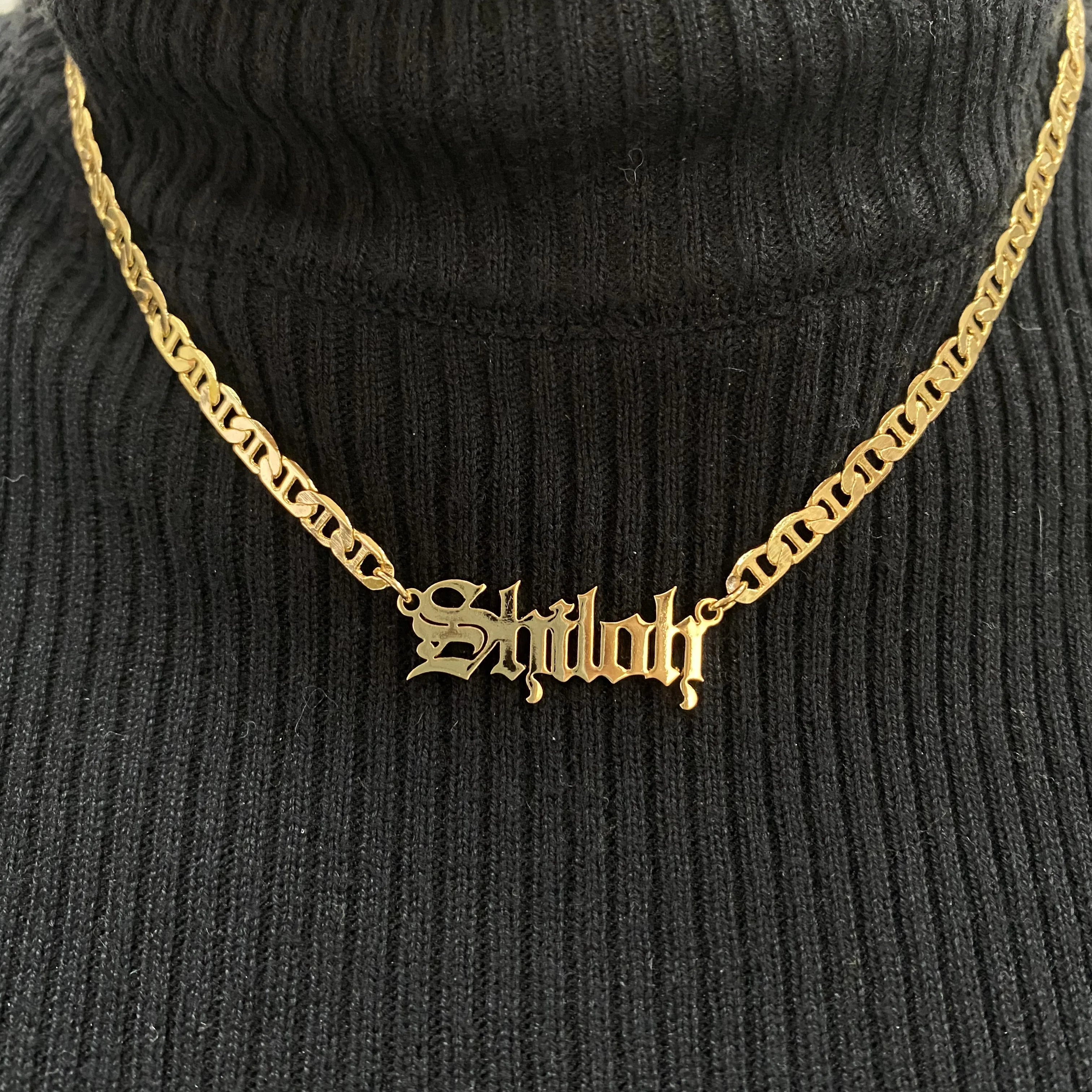 Custom Stainless Steel Necklace Personalized Old English Name Necklace Custom Name Necklace For Women Children