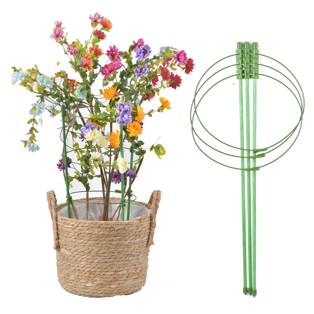 

45cm Climbing Vine Rack Plant Potted Support Frame Plastic Coated Steel Flower Vegetables Decorative Trellis Bracket 1Pc