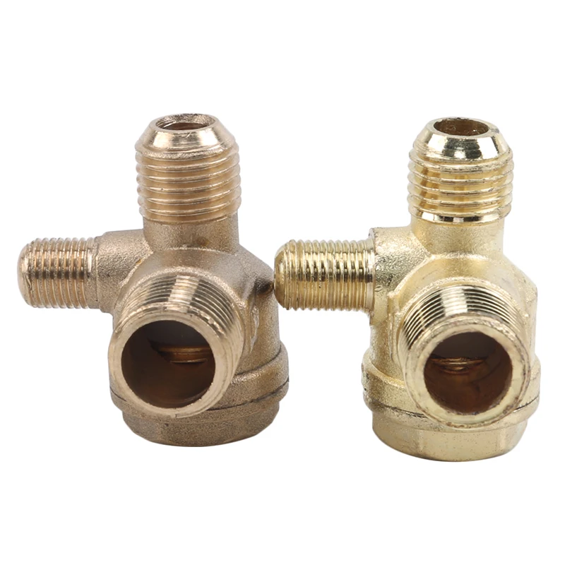 

1pc New 3 Port Check Valve Brass Male Thread Check Valve Connector Tool For Air Compressor