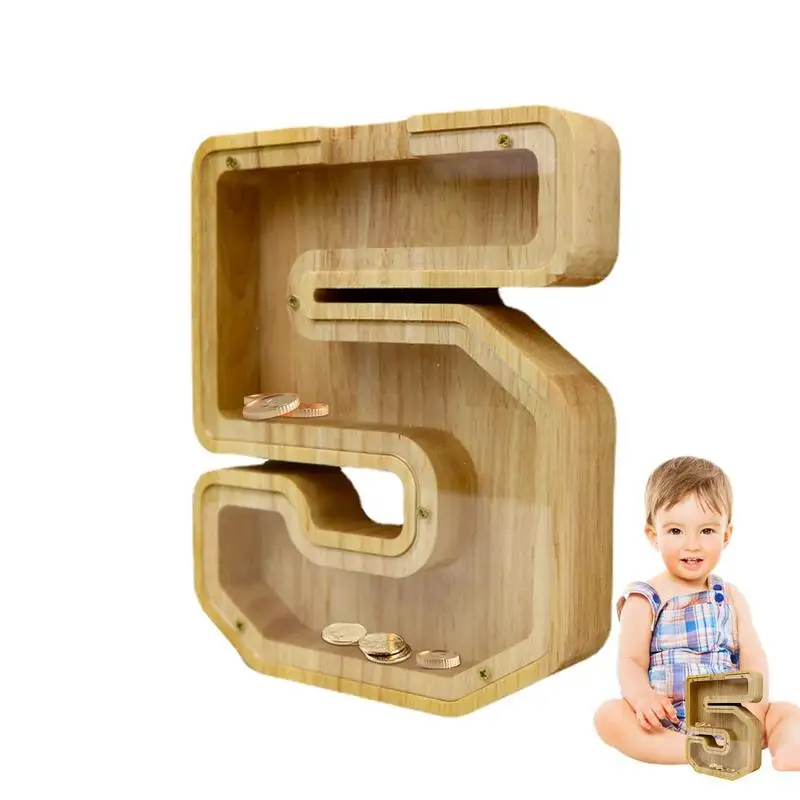 

Money Bank Kids Digital Money Saver Box Creative Piggy Banks Wooden Storage Jar Kids Savings Money Box Birthday Gift Home