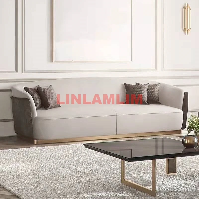 

Диванная диван из льняной бархатной ткани American entry lux chesterfield, диванная дизайнерская мебель из золотой нержавеющей стали