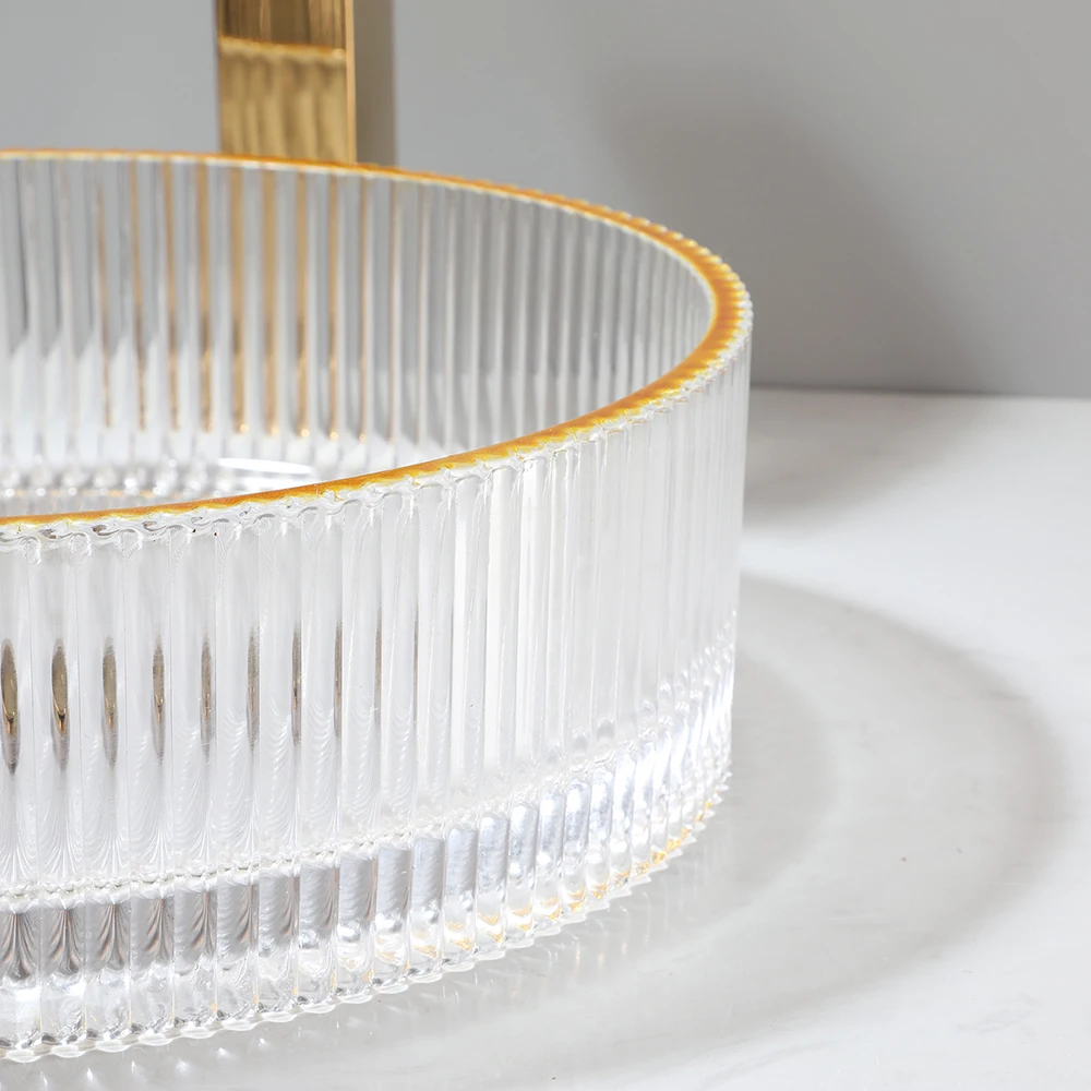 Набор раковины YANKSMART из закаленного стекла круглая Прозрачная чаша умывальник