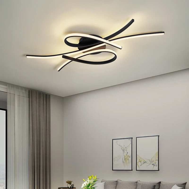 

Black+Gold Modern LED Ceiling lamp for Dining Living room Bedroom study Office Shops Home 90-220V Nordic Ceiling Lights Lighting