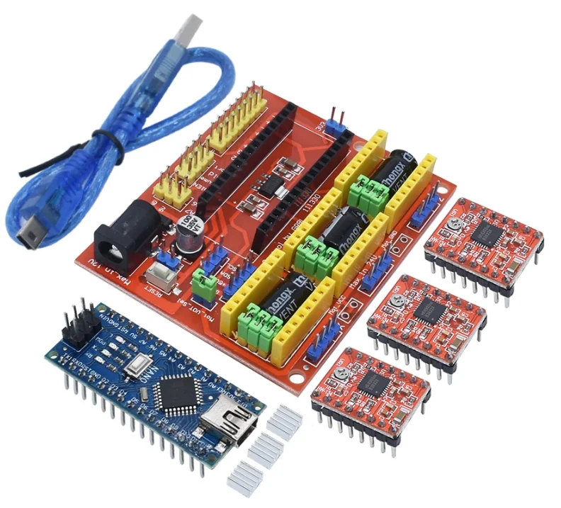 ЧПУ щит v3 V4 гравировальный станок 3D принтер + A4988 Плата расширения драйвера NANO 3 0/UNO