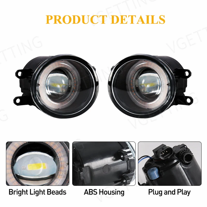 Фото Светодиодные противотуманные фары для Toyota Carolla Altis 2008 2009 2010 DRL дневные ходовые огни Angel Eyes передний бампер красный синий желтый белый 12 В №2