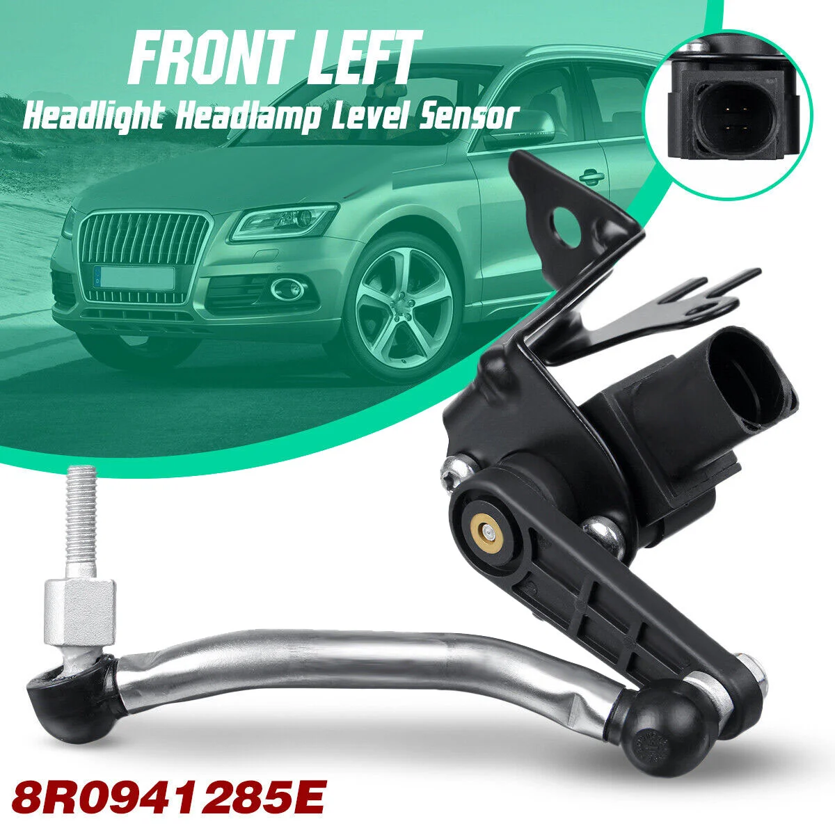 

Front Left Car Suspension Height Headlight Level Sensor for Audi Q5 2009-2017 SQ5 2014-2017 8R0941285E
