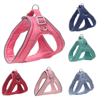 reflective pet dog harness adjustable vest walking lead dog accessories for puppy polyester mesh harness for small medium dog