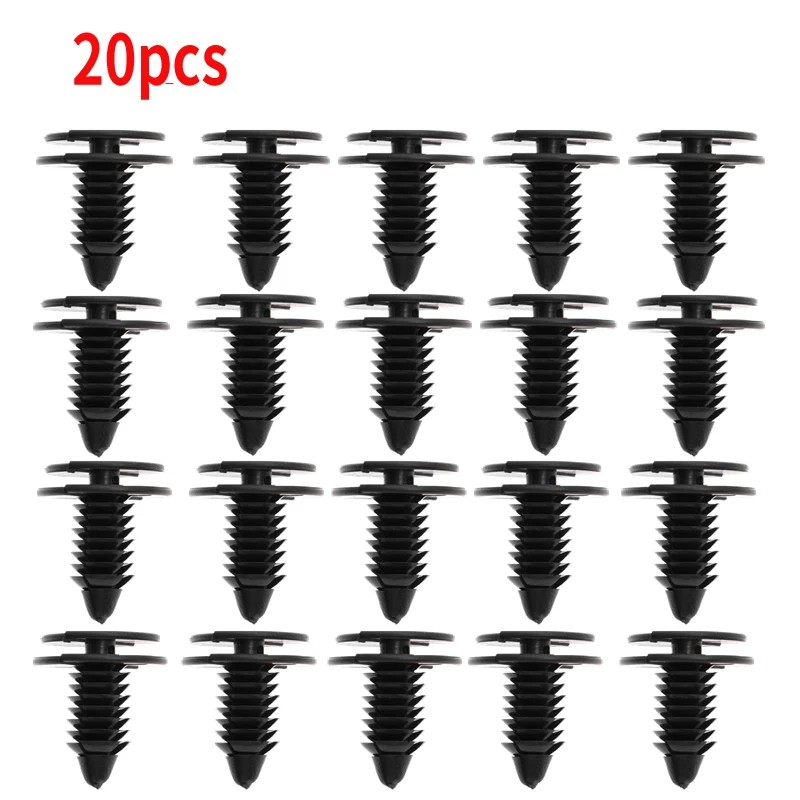 

20 шт., зажим для обшивки двери автомобиля, черный нейлон, изоляционный фиксатор, крышка бампера, заклепки, зажимы 6503709 Для Chrysler Dodge