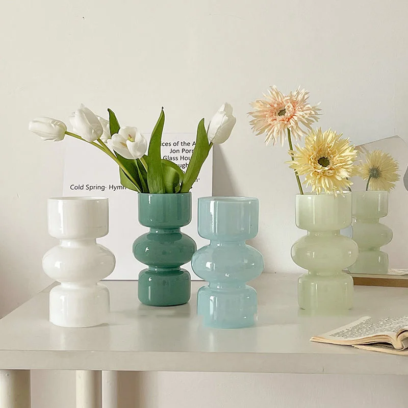 

Nordic Glass Vase Living Room Decoration Accessories Tabletop Decor Flower Arrangement Container Hydroponic Vase Home Decor Gift