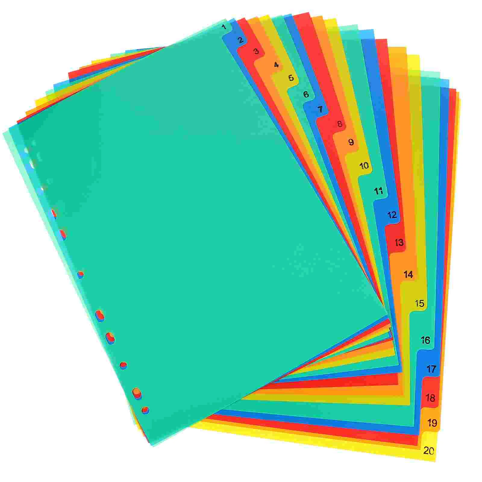 

20pcs Office Binder Book Dividers Detachable Binder Tabs Notebook Binder Dividers