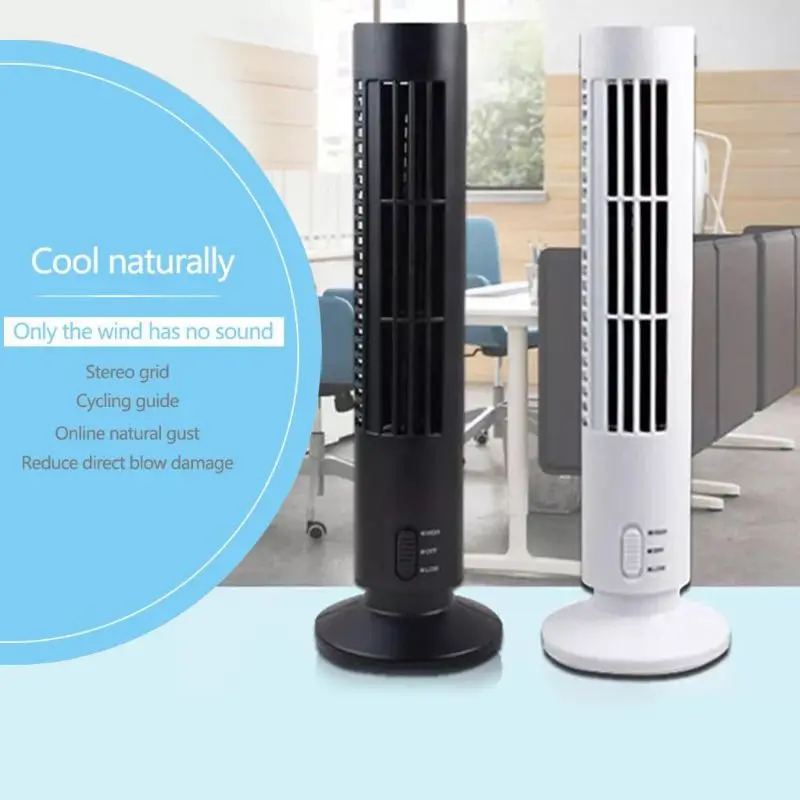 

Portable USB Creative Desktop Silent Cooling Tower Fan Vertical Bladeless Air Conditioner Handheld Cooler for Home Office Camp