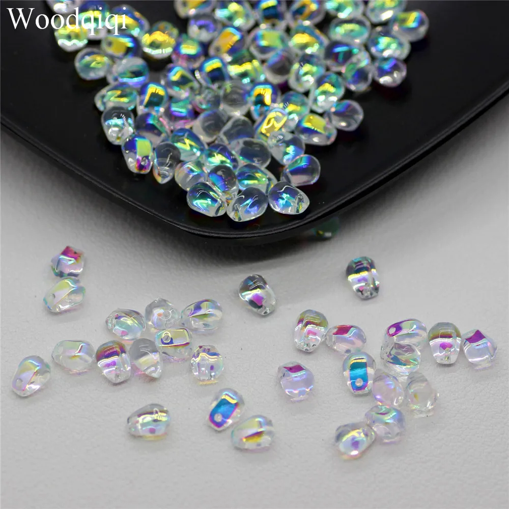 Coloured Glaze Glass Water Drop 20pcs 5X6mm With Hole Gradient Loose Beads Wholesale Lot For Jewelry Making DIY Crafts Findings