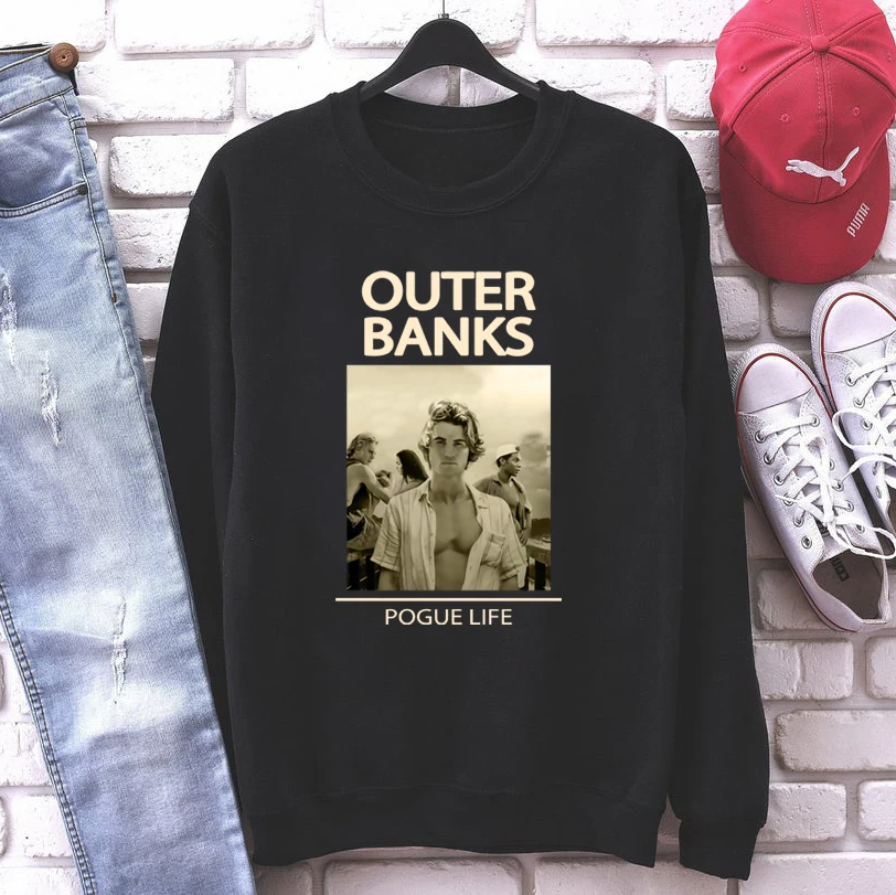 Women Outer Banks Sweatshirt Pogue Life OBX Hoodie Tv Show Outer Banks JJ Maybank Sweatshirts Vintage Graphic Tees Hipster Tops