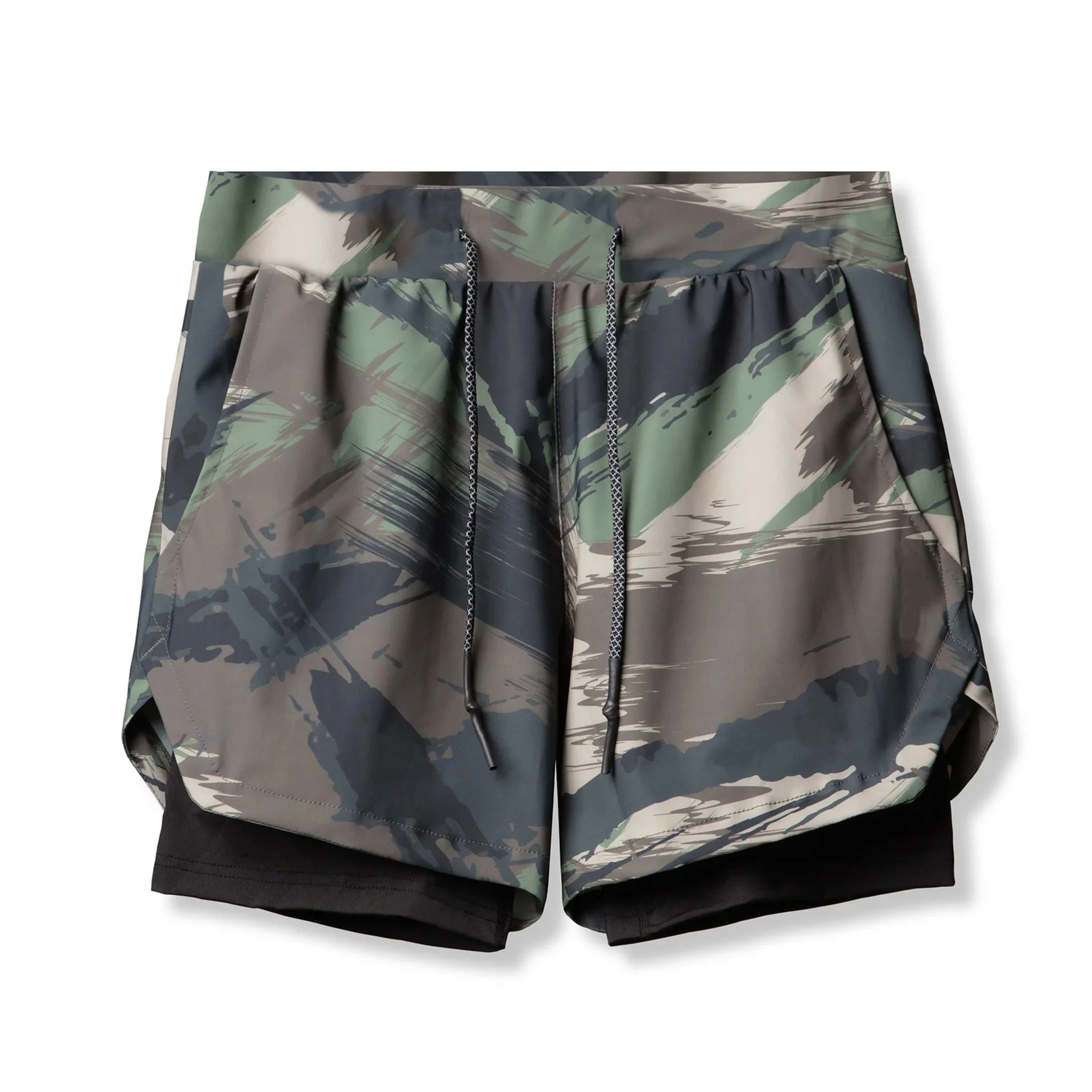 

New Double Layer Anti Light Sunning Shorts Men's Running Training Woven Five Point Pants Fashion Camouflage Basketball Pants
