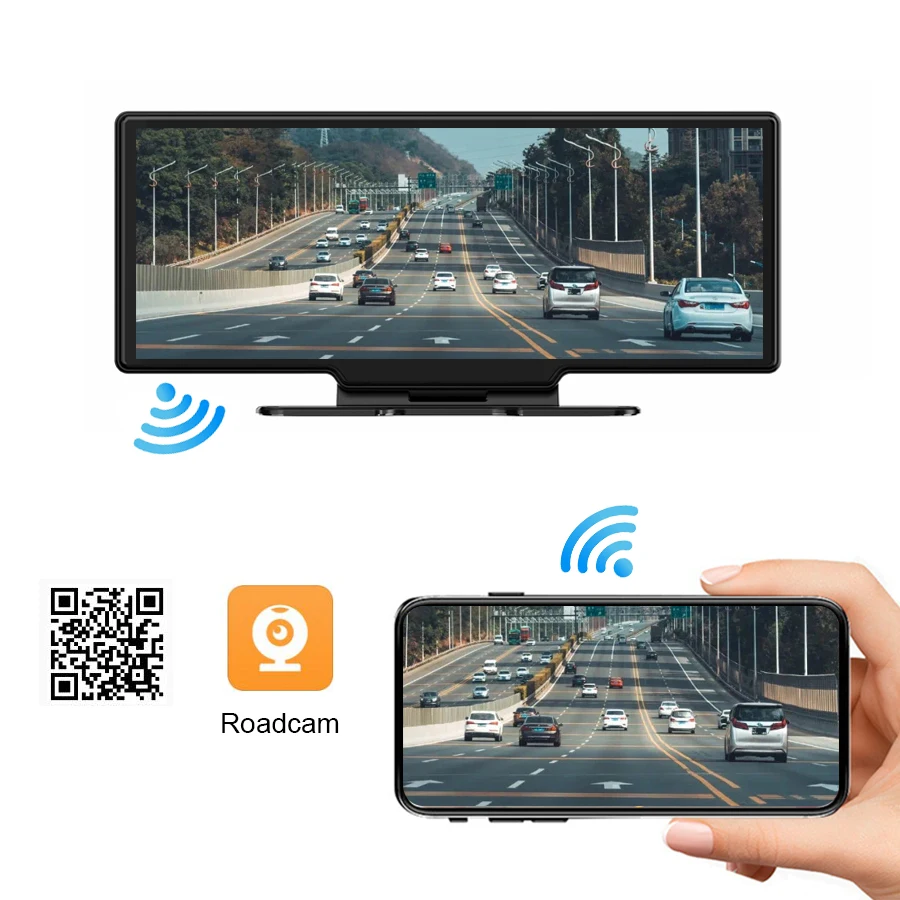 10 26 &quotApple Carplay Wireless Bluetooth Android Auto WiFi Автомобильный видеорегистратор с двумя