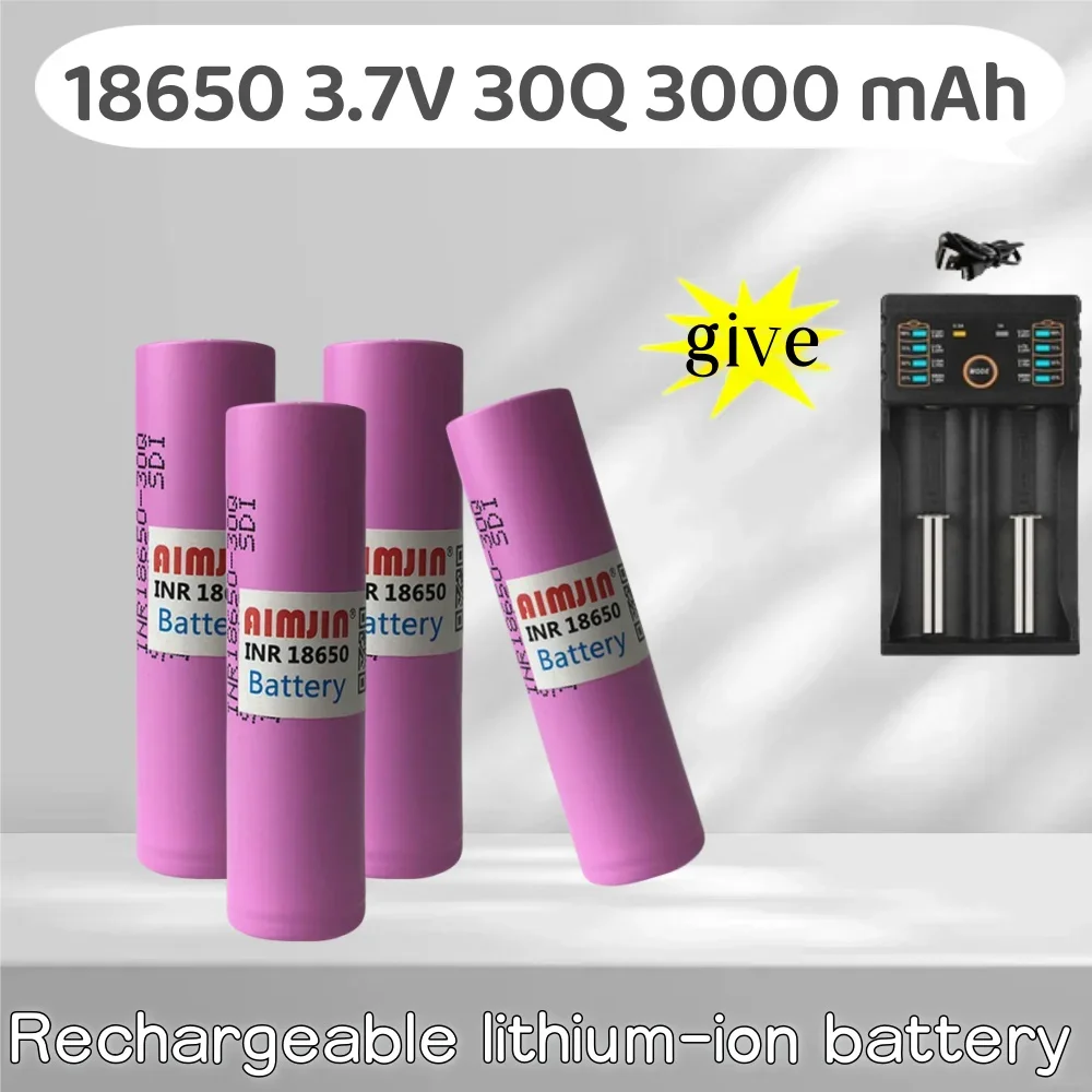 INR18650 30Q 3 7 V 3.0ah перезаряжаемая батарея с USB зарядным устройством подходит для