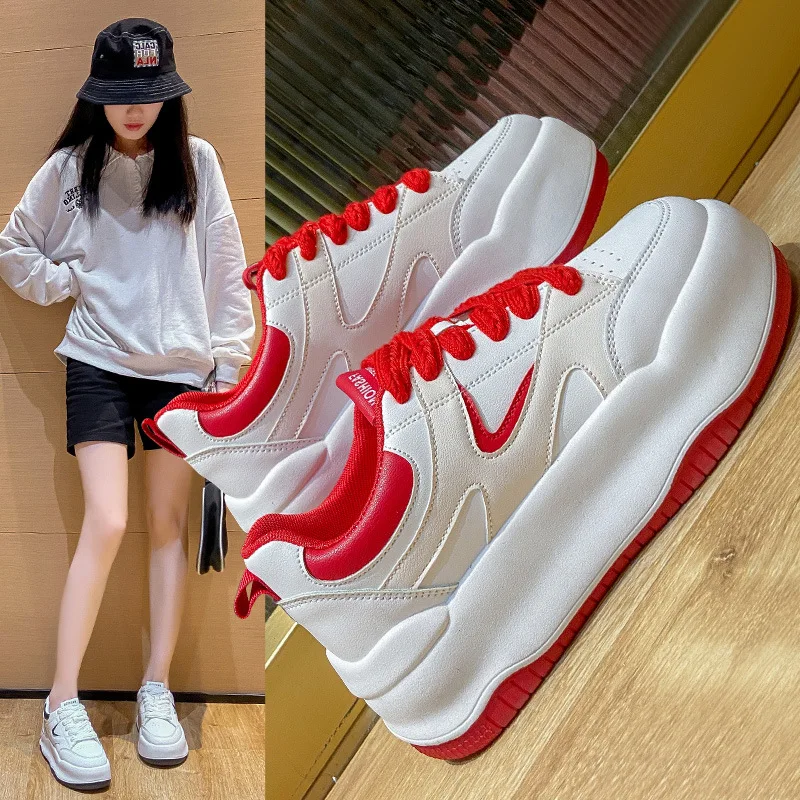 

2022 new basic white shoes for female students, casual shoes, street shooting, Joker platform shoes, female 1903