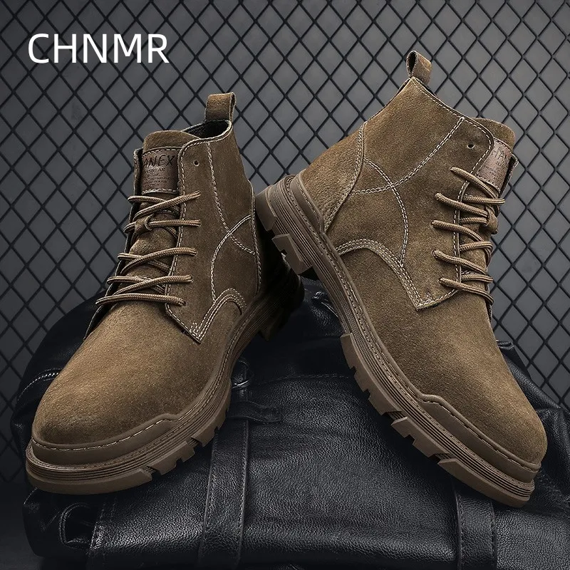 

Men's Boots Platform High Top Comfortable Youth Trend Fashion Flat Heel Non-slip Casual Round Toe Spring and Autumn Main Push