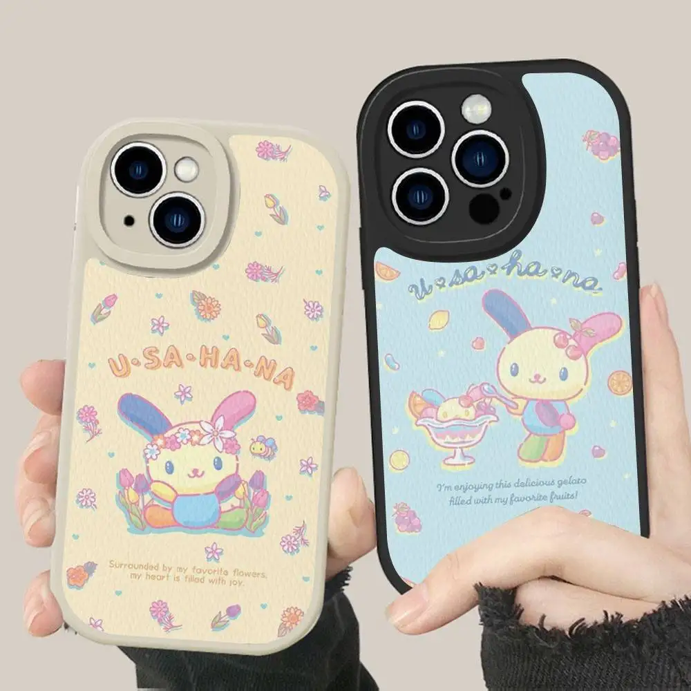 Фото Кожаный чехол Rainbow Bunny USA HaNaS для iPhone 16, 15, 14, 16E, 13, 12, 11 Pro Max Plus №5