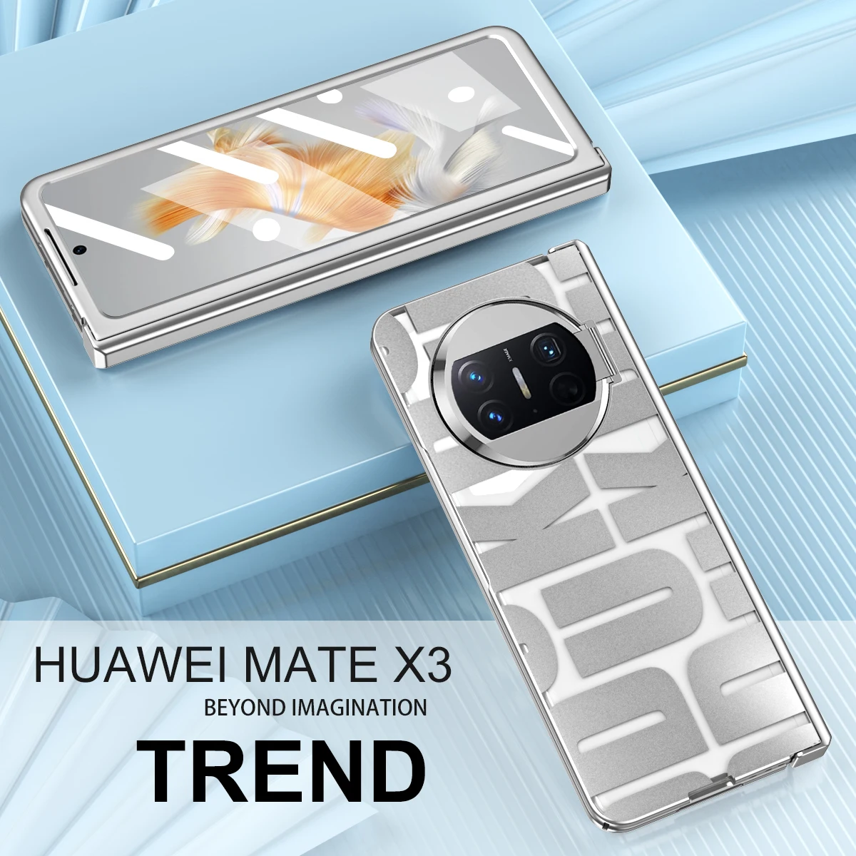 

For huawei Mate X3 5G Cover New Tidal current electroplated Hinge Folding Case For Huawei Mate X3 X 3 with Screen Protector film