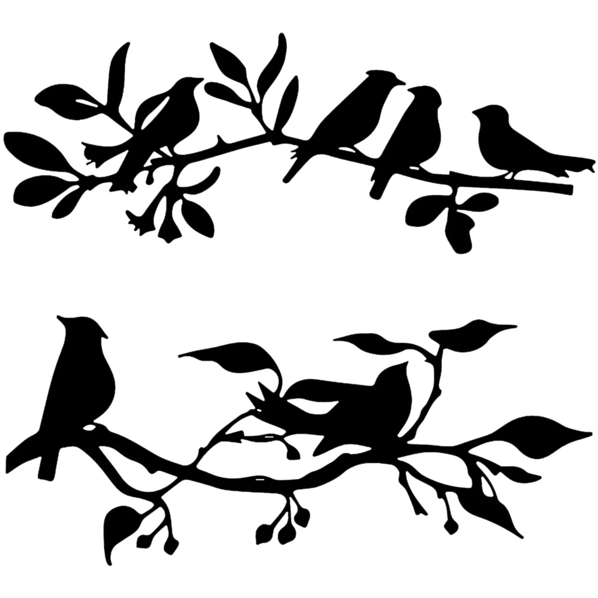 

L 2Pcs Metal Wall Art Birds on Branch Metal Bird Silhouette Wall Sculpture Wall Hanging Sign Wall Art Decor for Office Home