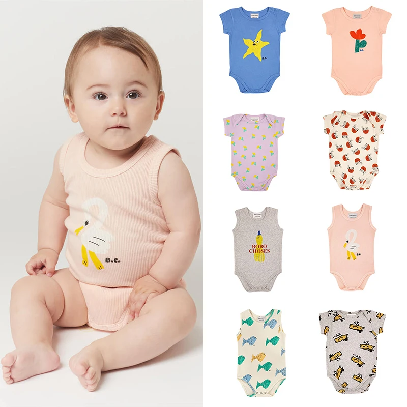 

2023 New Summer Baby Romper Boys and Girls Kid Bodysuit Playsuit for BC Brand Clothes Onesie Toddler Baby Girl Lovely One-piece