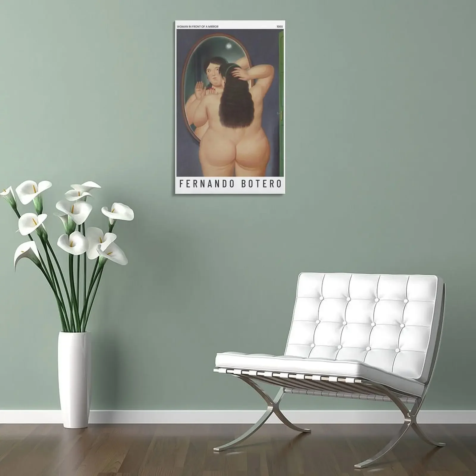 Фернандо Боторо - Женщина перед зеркалом печать на холсте