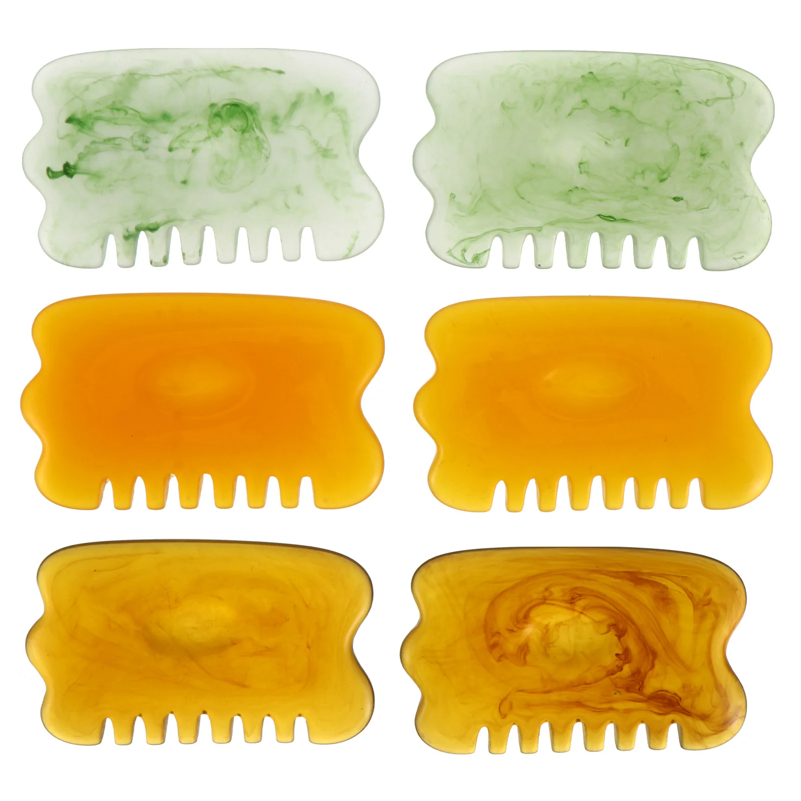 

6PCS Durable Creative Practical Scraping Comb Comb Comb for Body Scraping Head