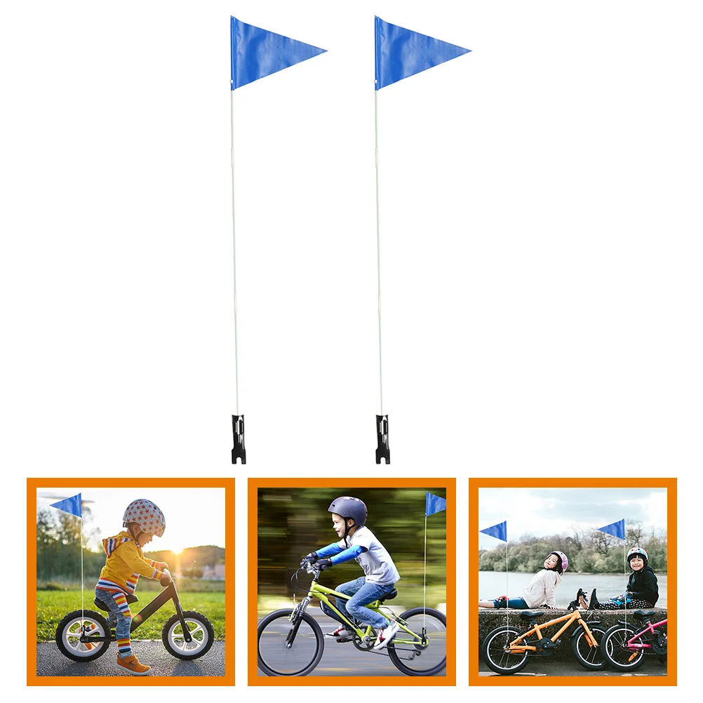 

2 Sets Bike Trailer Safety Flag Decor Bikes Cycling Warning Flags Bicycle Stem Banner