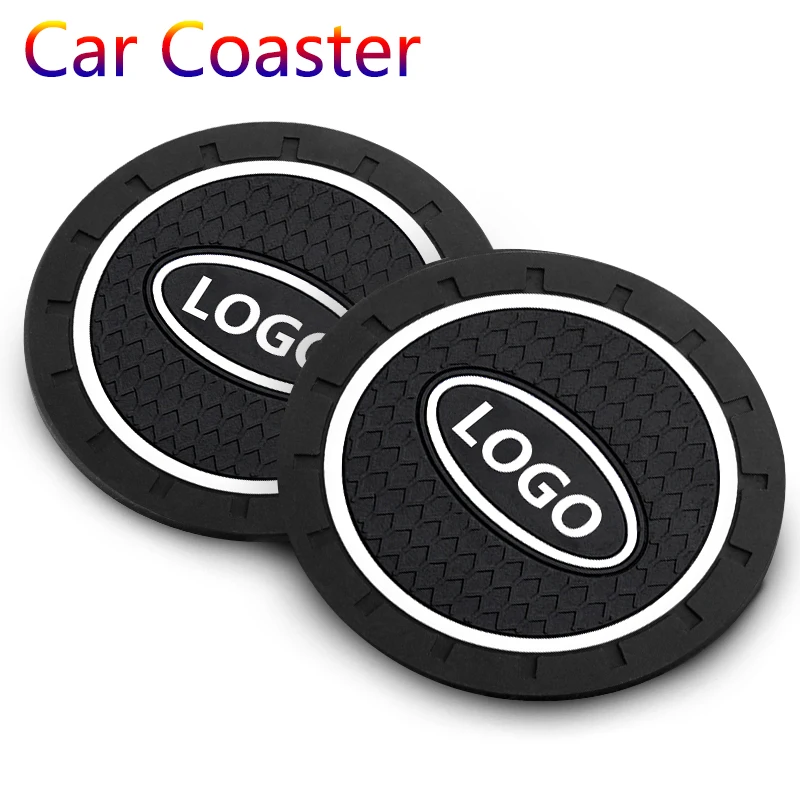 

2PCS Car Anti-Slip Coasters Auto Badge Drink Mat For Volkswagen golf 7 t4 t5 scirocco passat jetta vw polo tiguan Accessories