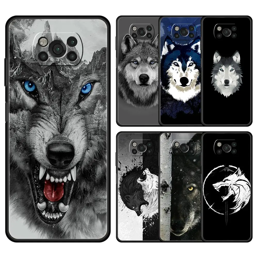 

Animal Wolf For Xiaomi 12 Poco X3 NFC M3 F3 M4 X4 Pro 5G Phone Case Mi Note 10 Lite 11 10T 11T 11X 9T 11i Silicone Black Cover