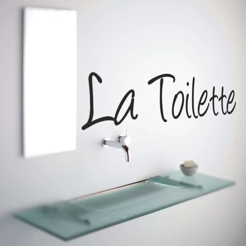 Franse Woondecoratie-Wc Входной знак Стикер La Toilette Muursticker Citaat Decal Voor Frankrijk Домашний декор для