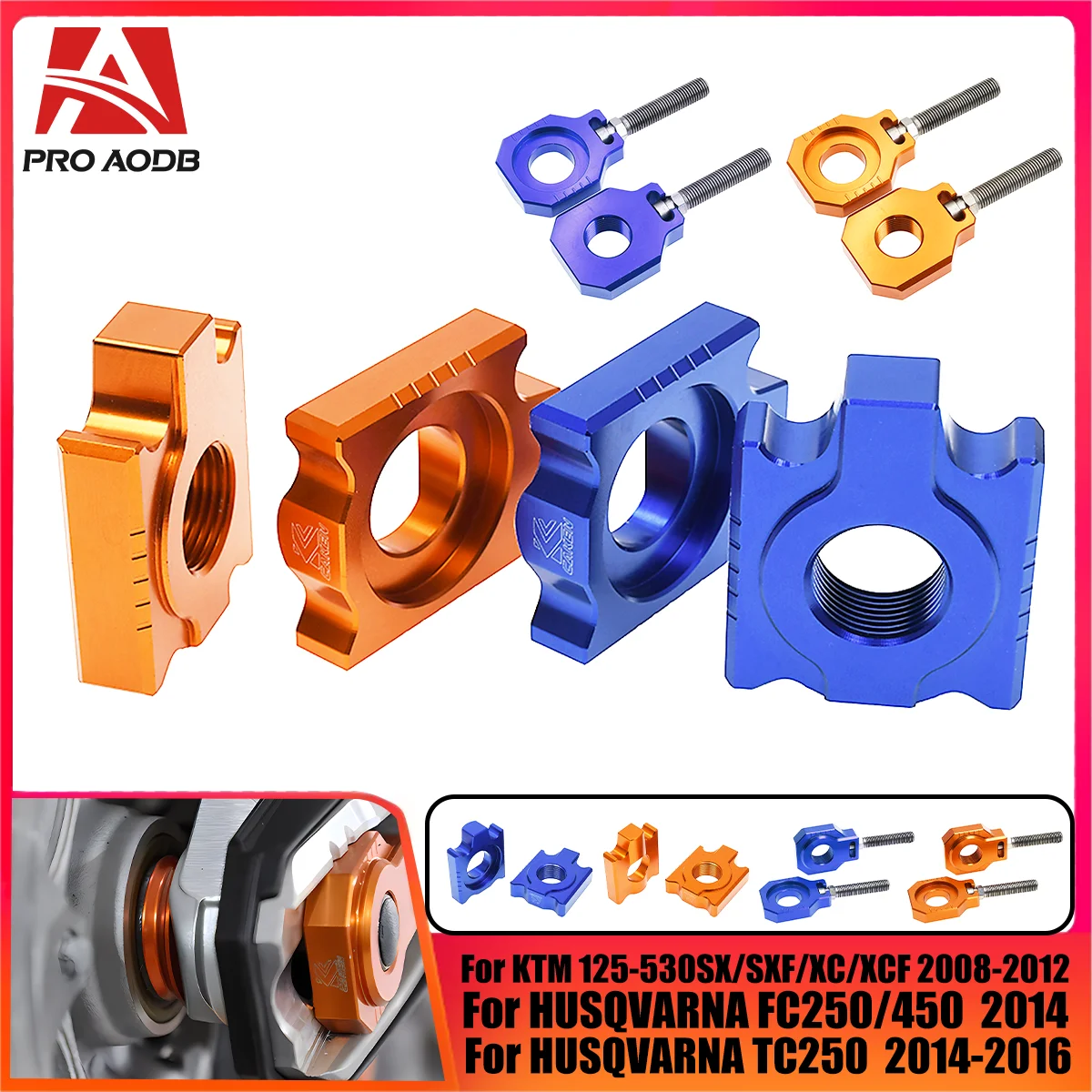 Мотоциклетный регулятор заднего цепи с ЧПУ 20 мм блоки оси для KTM XC XCF XCW SX SXF XCWF EXC EXCF