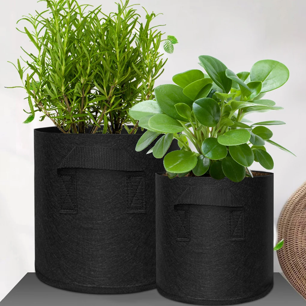 

Non-woven Fabric Herb Plant Grow Pot Greenhouse Bag Round Fruit Planter Gardening Container 25cm Diameter