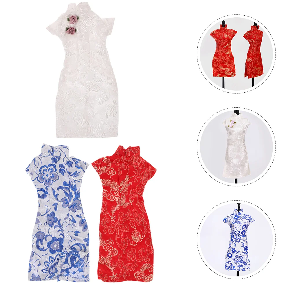 

3 Pcs Clothes Decorative Cheongsam Chinese Dresses Hanfu Costume Clothing Baby Girl