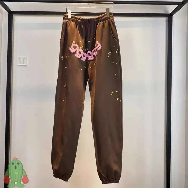 

Young Thug Sp5der 555555 Sweatpants High Quality Spider Brown Pants Men Women Sweatpants